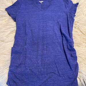 Old Navy Women's Heathered Blue V-Neck Maternity Tee